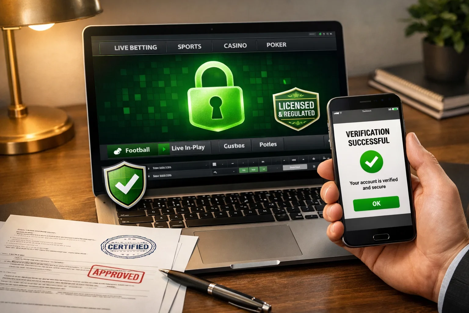 Sichere Wettanbieter-Plattform mit Lizenzierung und Verschlüsselung